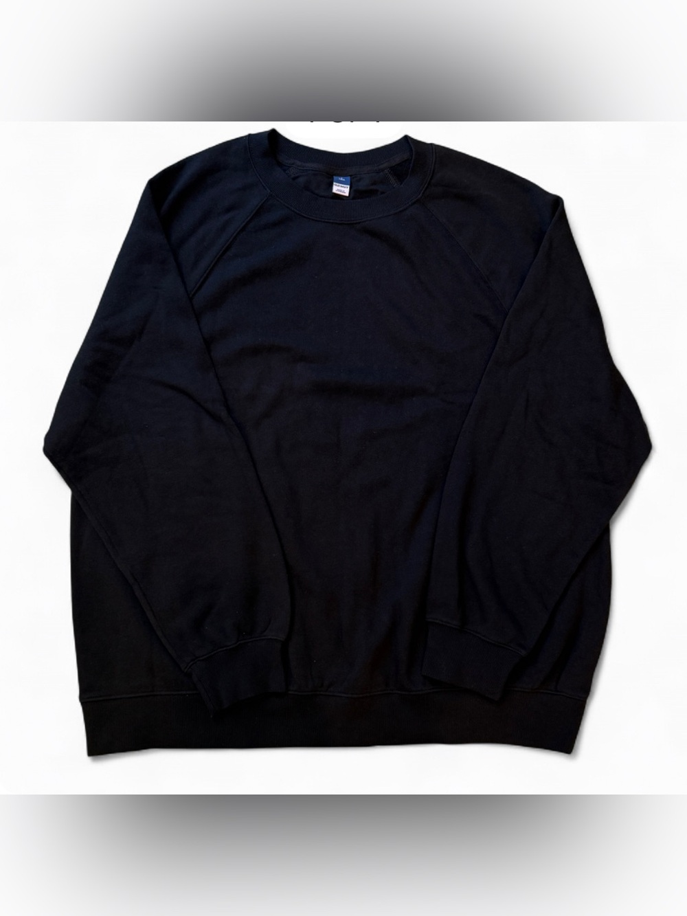 Oversized Vintage Tunic Crewneck Pullover Sweatshirt Black Old Navy Large Tall